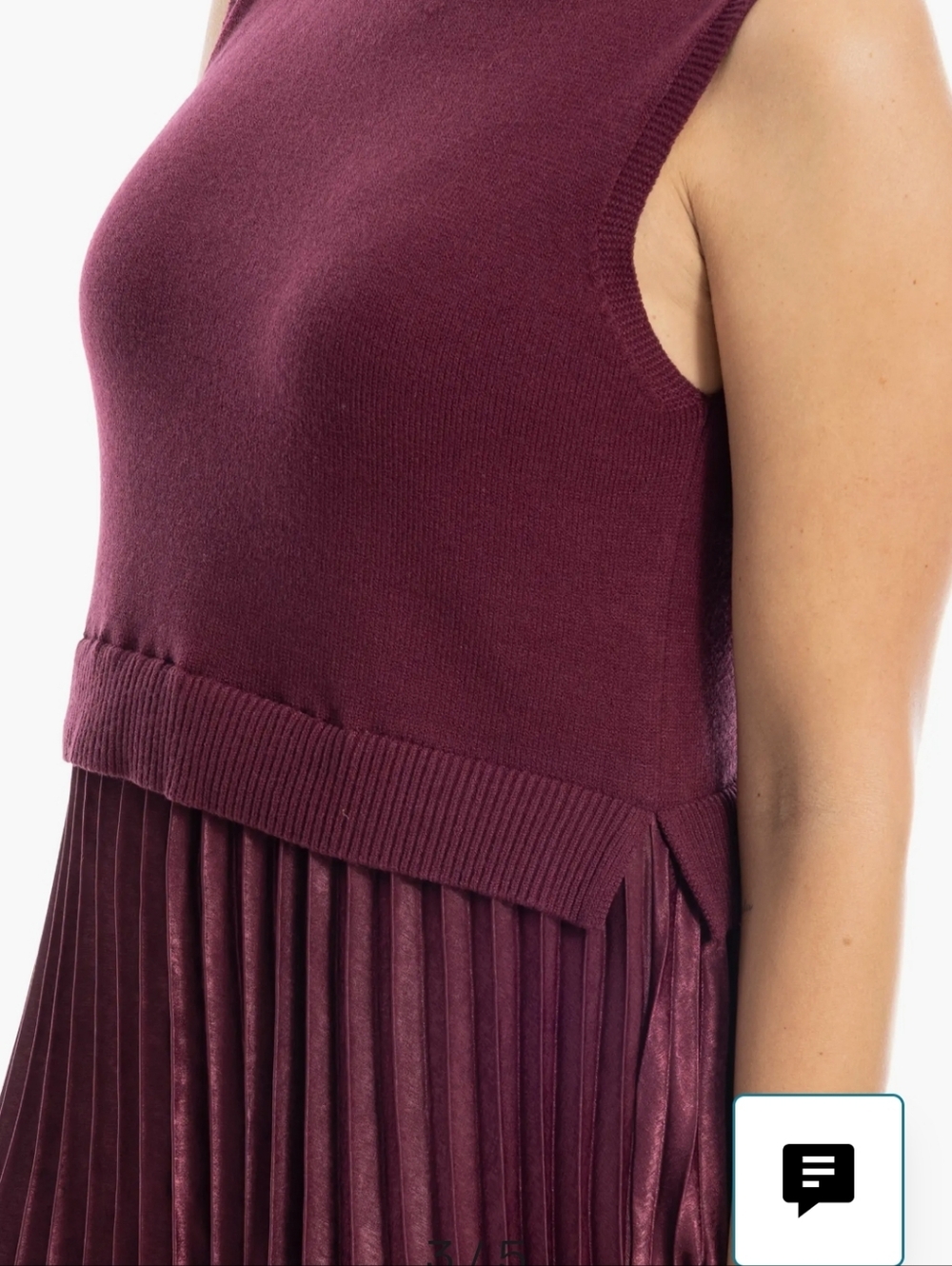 Max Studio Sleeveless Pleated Maxi Dress in Burgundy - Picture 4 of 11